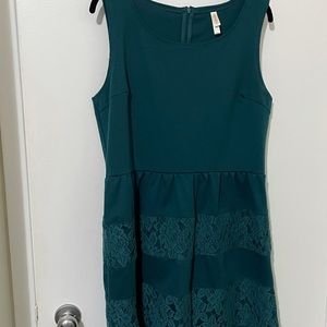 Xhilaration Green Floral Dress Size XL